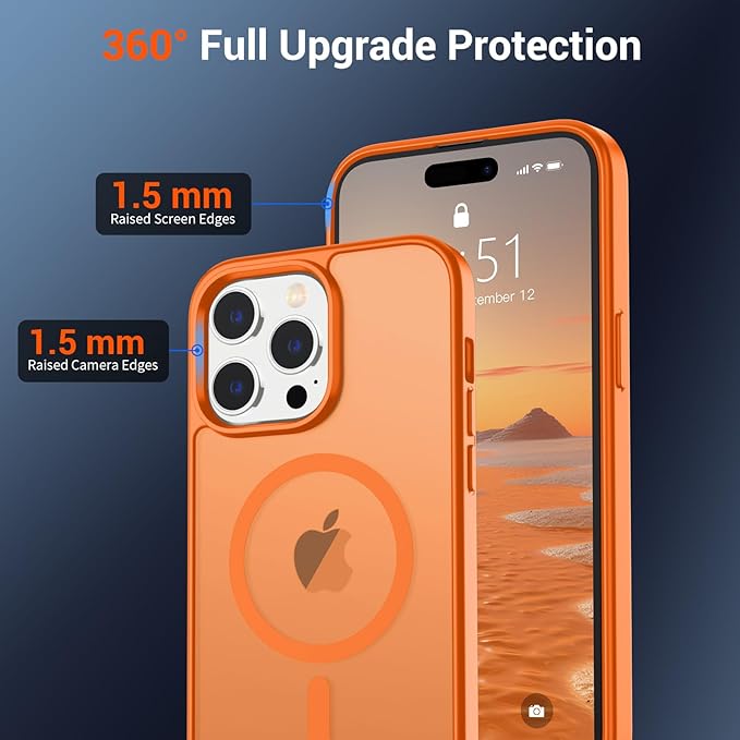 Funda MagSafe para Iphone 14 Pro con grado de proteccion militar, Translucida