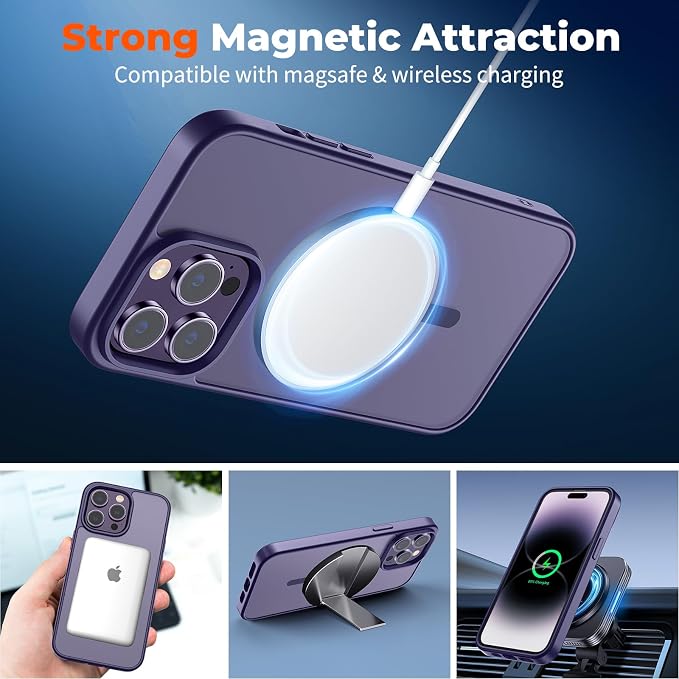 Funda Magsafe para Iphone 14 Pro Max con grado de proteccion Militar Translucida.