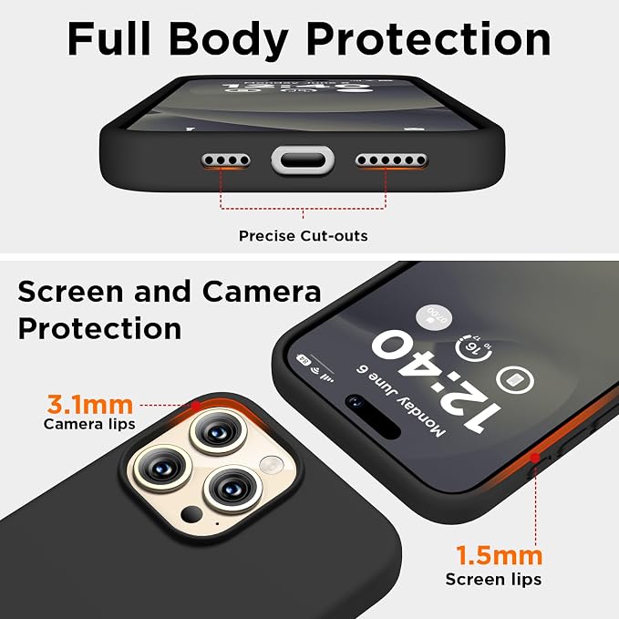 Funda Magsafe para Iphone 15 Pro con grado de proteccion Militar Silicon.