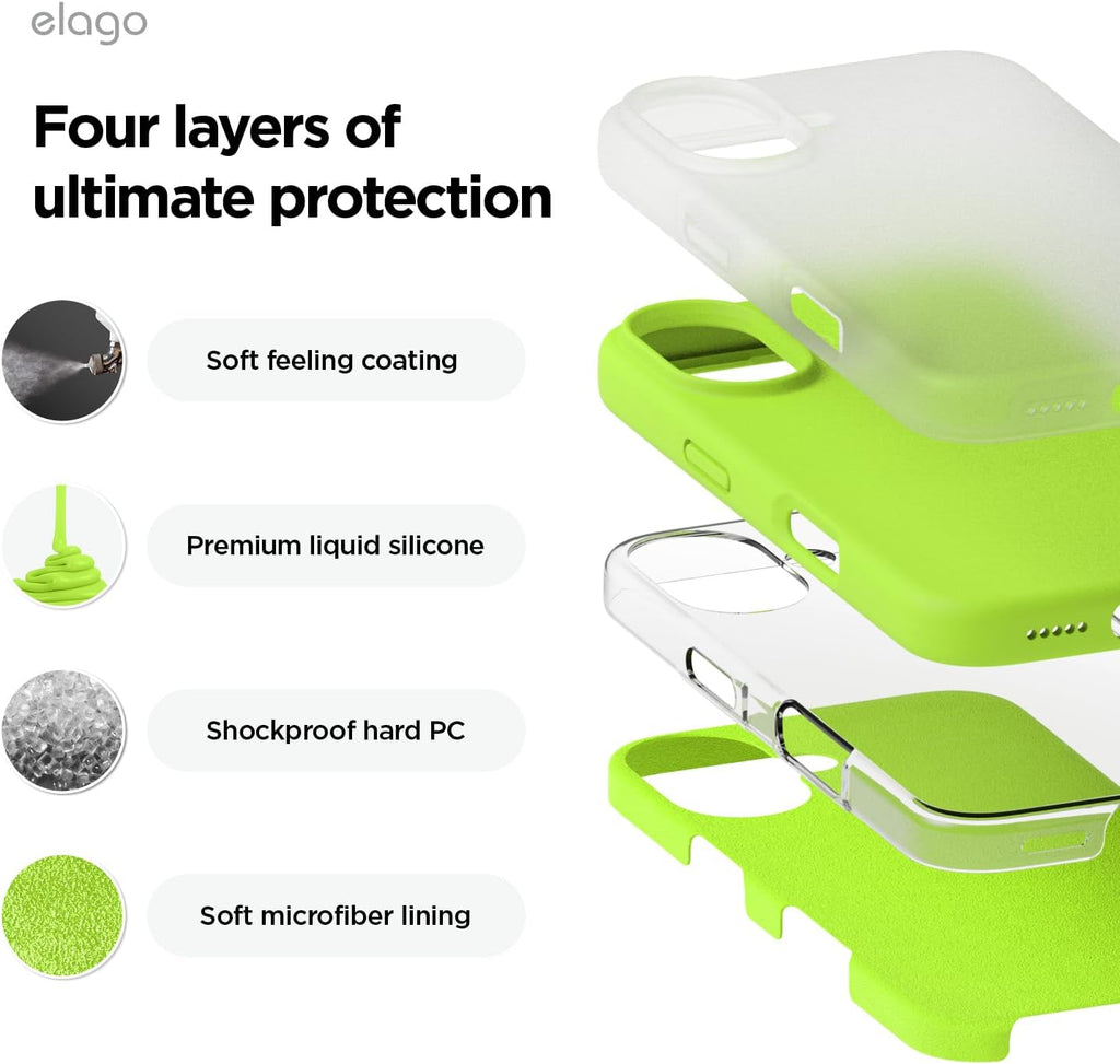 Case de Silicon para Iphone 16 MagSafe con grado de proteccion militar