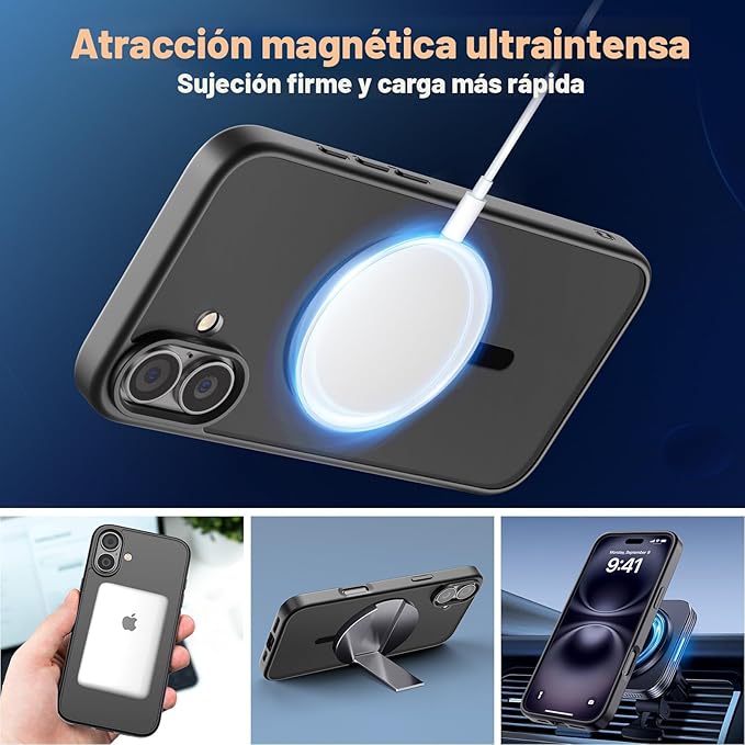 Case de para Iphone 16 MagSafe con grado de proteccion militar Translucida