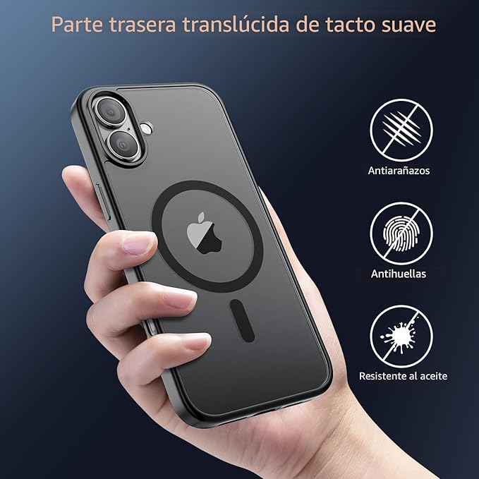 Case de para Iphone 16 MagSafe con grado de proteccion militar Translucida