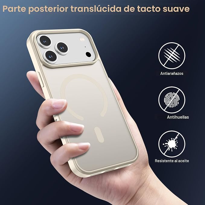 Funda Magsafe para Iphone 17 Pro Max con grado de proteccion Militar Translucida.