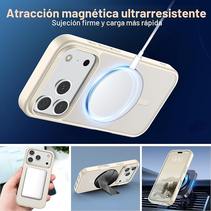 Funda Magsafe para Iphone 17 Pro Max con grado de proteccion Militar Translucida.
