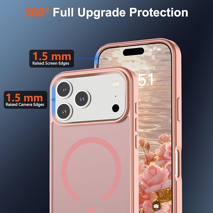 Funda Magsafe para Iphone 17 Pro con grado de proteccion Militar Translucida.