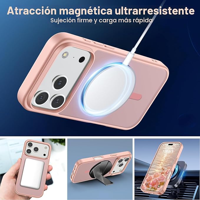 Funda Magsafe para Iphone 17 Pro con grado de proteccion Militar Translucida.