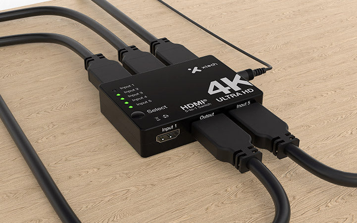 Switch HDMI de 5 puertos Xtech 430