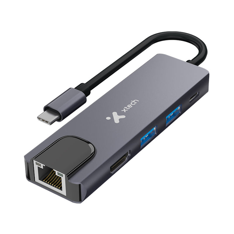 Concentrador multipuerto USB-C® 5 en 1 HDMI®, Ethernet, 2× USB 3.0 y PD de 100 W