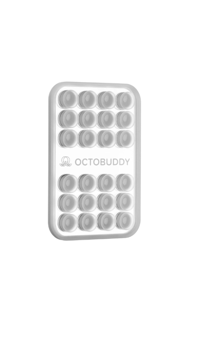 OCTOBUDDY Mirror - Soporte para teléfono con ventosa OG - Soporte móvil de silicona con agarre de succión con espejo incorporado