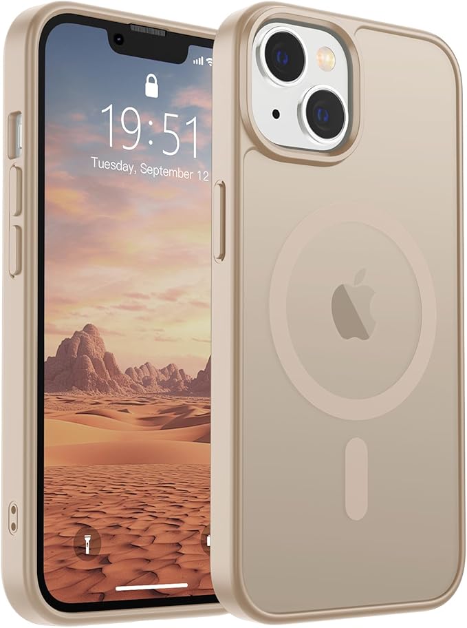 Case magnético para iPhone 13,  MagSafe, protección contra caídas de grado militar, antihllas, delgada, translúcida, mate, a prueba de golpes