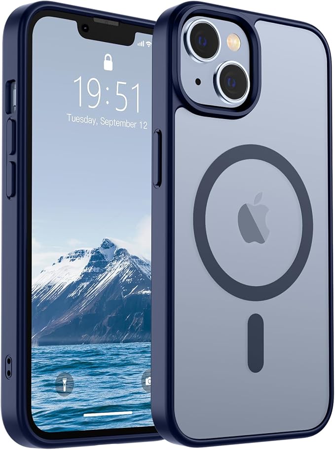 Case magnético para iPhone 13,  MagSafe, protección contra caídas de grado militar, antihllas, delgada, translúcida, mate, a prueba de golpes