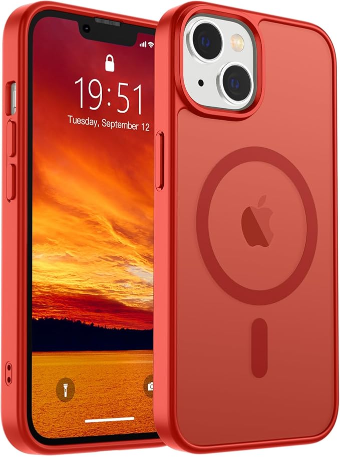 Case magnético para iPhone 13,  MagSafe, protección contra caídas de grado militar, antihllas, delgada, translúcida, mate, a prueba de golpes