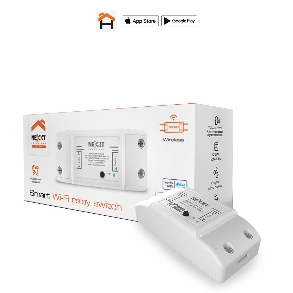 Interruptor De Relé Inteligente Con Conexión Wi-Fi – Nexxt Home Caja