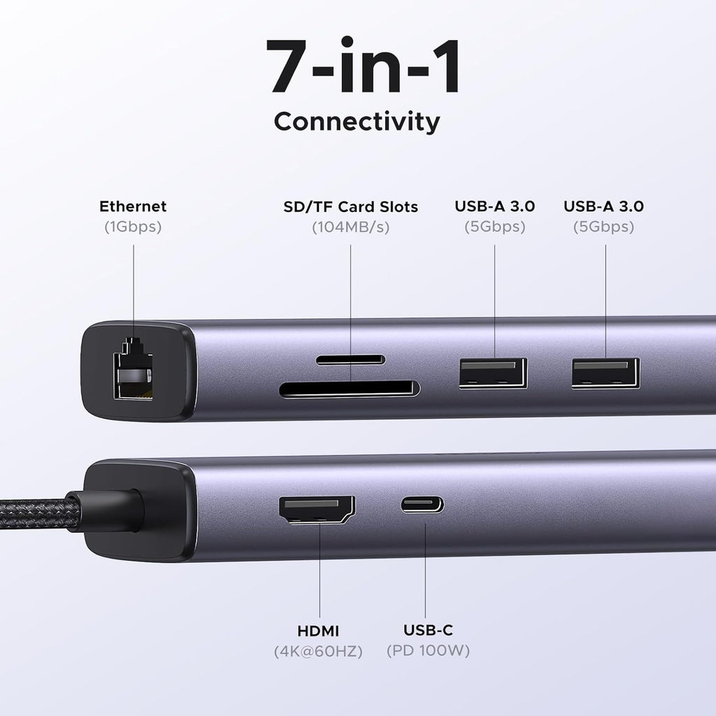 Adaptador Ugreen Multipuerto Usb C Hub 3Xusb 1Xhdmi 1Xgigabit Ethernet Rj45 Para Macbook Pro/Air/Windows Ugreen