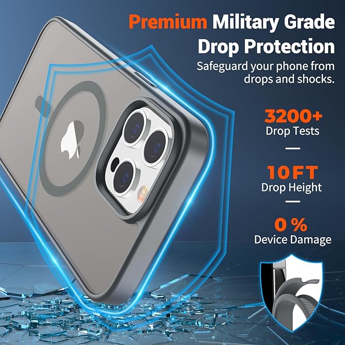 Funda Magsafe para Iphone 13 Pro Con Grado de Proteccion Militar -Translucida