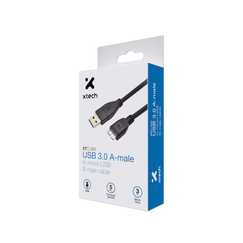 Cable USB 3.0 macho A a micro-USB macho B - XTC-365
