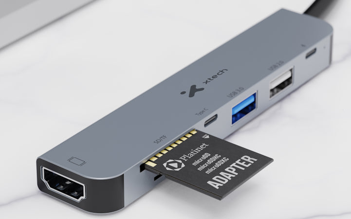Adaptador multipuerto 7 en 1 con conexión USB-C Xtech 571