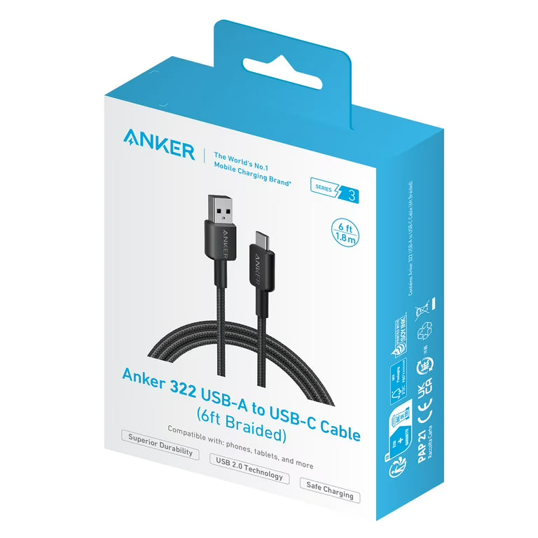 Cable Anker USB-A A USB-C 1.8 Metros