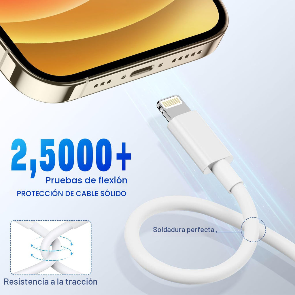 Cable USB C a Lightning (Certificado Apple MFi)  Compatible con iPhone 14 13 12 11 Pro Max X XS XR 8 7