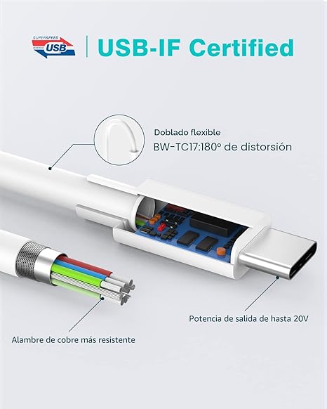 Cargador para Macbook Air - Macbook Pro adaptador de corriente USB C de 70W para M1 M2 M3 M4 Laptop, iPad, LED, cable USB-C