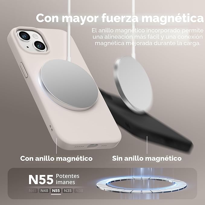 Case de Silicon para Iphone 14 MagSafe con grado de proteccion militar
