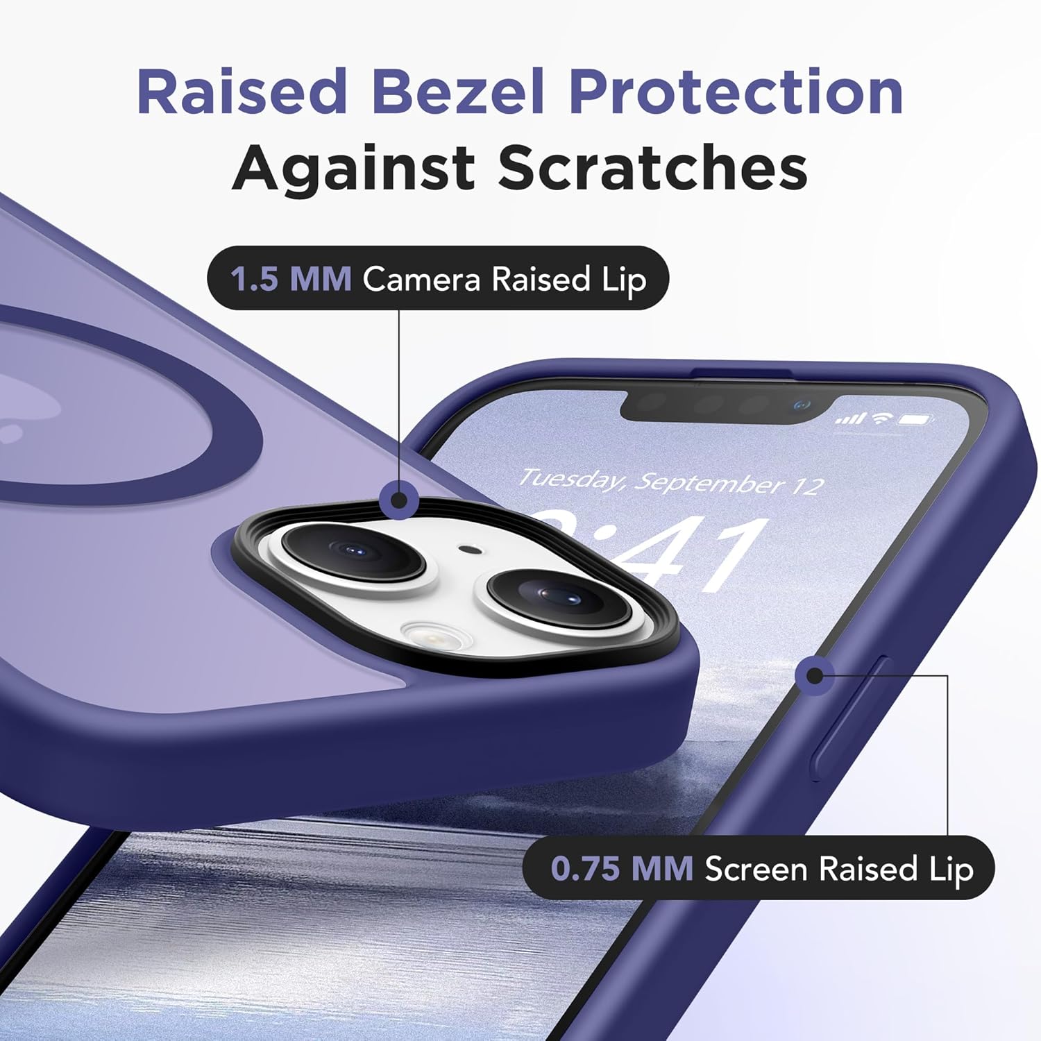 Case magnético para iPhone 13,  MagSafe, protección contra caídas de grado militar, antihllas, delgada, translúcida, mate, a prueba de golpes