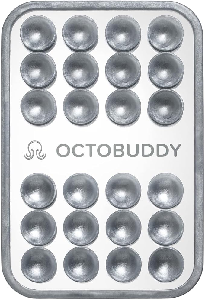 OCTOBUDDY Mirror - Soporte para teléfono con ventosa OG - Soporte móvil de silicona con agarre de succión con espejo incorporado