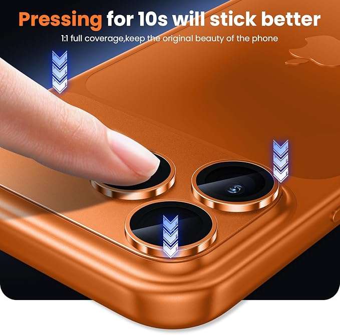 WSKEN Protector de lente de cámara para iPhone 17 Pro Max (Grado Militar Inastillable) Protector de pantalla de Cámara de Vidrio Templado con aleación de aluminio metálico