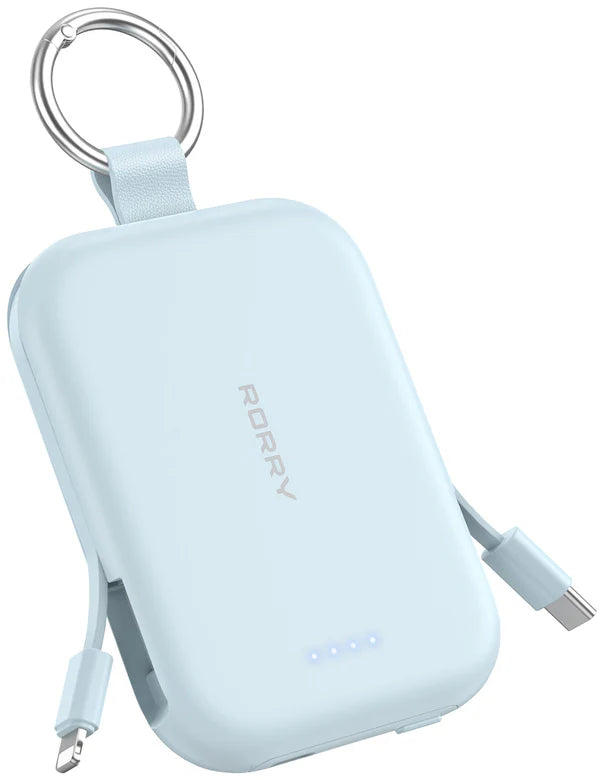 Baterias Rorry 5000mAh con cable USB-C y Lightning