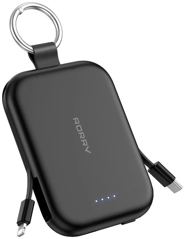 Baterias Rorry 5000mAh con cable USB-C y Lightning