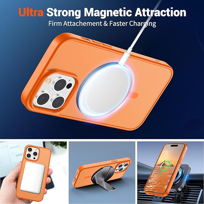 Funda MagSafe para Iphone 14 Pro con grado de proteccion militar, Translucida