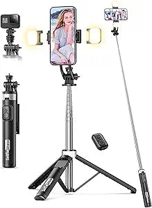 Trípode para selfie stick de 53 pulgadas con luz